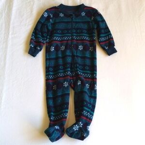 george fair isle fleece zipper footie sleeper pajamas 12-18 months baby toddler